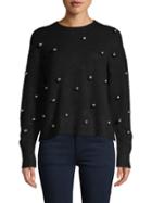 Alice + Olivia Faux Pearl-embellished Top