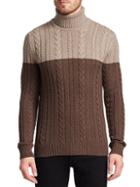 Saks Fifth Avenue Collection Wool Cabled Turtleneck Sweater