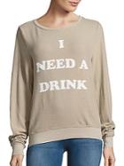 Wildfox Textured Long Sleeve Pullover