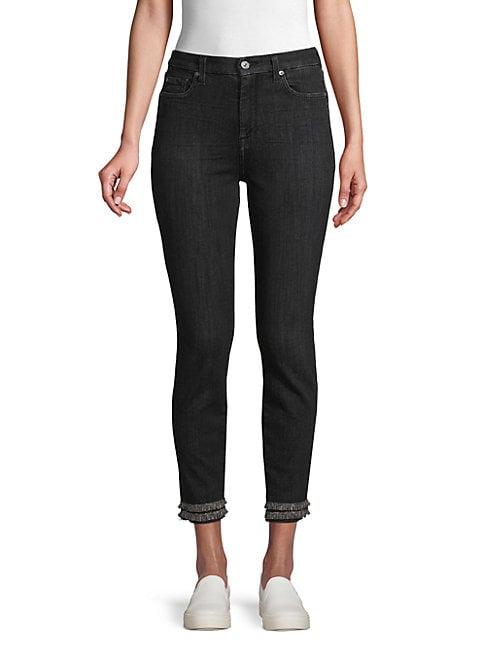 7 For All Mankind Fringed Ankle Skinny Jeans