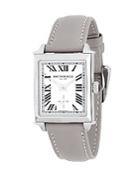 Bruno Magli Silvertone Stainless Steel And Leather Strap Watch