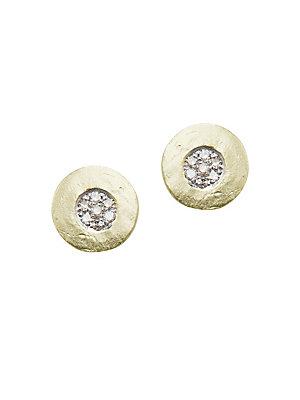 Meira T Diamond And 14k Yellow Gold Stud Earrings