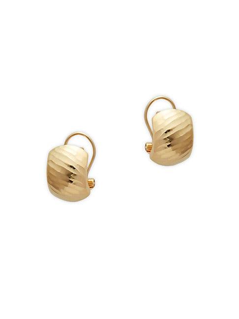 Saks Fifth Avenue 14k Yellow Gold Textured C-hoop Earrings
