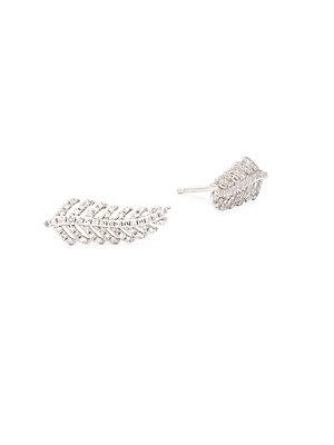 Kc Designs Diamond & 14k White Gold Feather Earrings