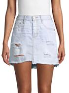 One Teaspoon 2020 High-waist Ripped Denim Mini Skirt