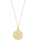 Sphera Milano 14k Gold Religous Coin Pendant Necklace