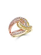 Effy 14k Rose Gold And Gold Diamond Ring