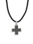 John Hardy Leather & Sterling Silver Cross Pendant Necklace