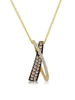 Le Vian Chocolatier Gladiator Diamond & 14k Yellow Gold Elegant Pendant Necklace