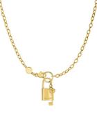 Saks Fifth Avenue 14k Yellow Gold Lock And Keychain Necklace