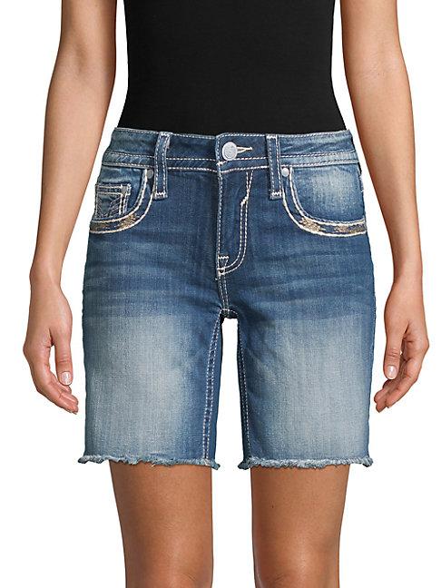 Vigoss Chelsea Frayed Denim Shorts