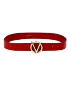 Valentino By Mario Valentino Logo Leather Belt
