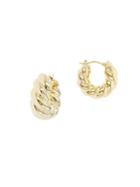 Sphera Milano Bold Twisted 14k Yellow Gold Huggie Hoop Earrings