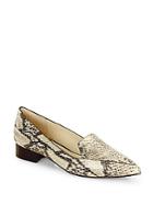 Cole Haan Dellora Snake-embossed Leather Skimmer Flats