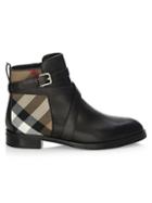 Burberry Vaughan Leather & Canvas Booties
