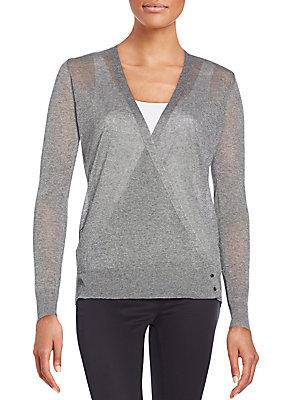 Milly Knit Wrap-front Top