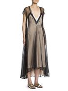 Lanvin Tulle Overlay Slip Dress