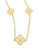 Freida Rothman Classic Cz & 14k Gold-plated Sterling Silver Clover Station Short Necklace