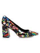 Friends With You X Alice + Olivia Demetra Print Leather Pumps