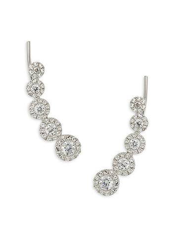 Diana M Jewels 14k White Gold & Diamond Crawler Earrings