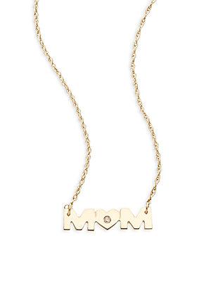 Saks Fifth Avenue 14k Yellow Gold Mom Pendant Necklace