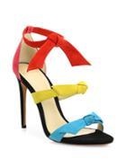 Alexandre Birman Mary Bow Colorblock Suede Sandals