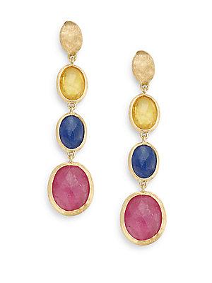 Marco Bicego Siviglia Multicolor Sapphire & 18k Yellow Gold Drop Earrings