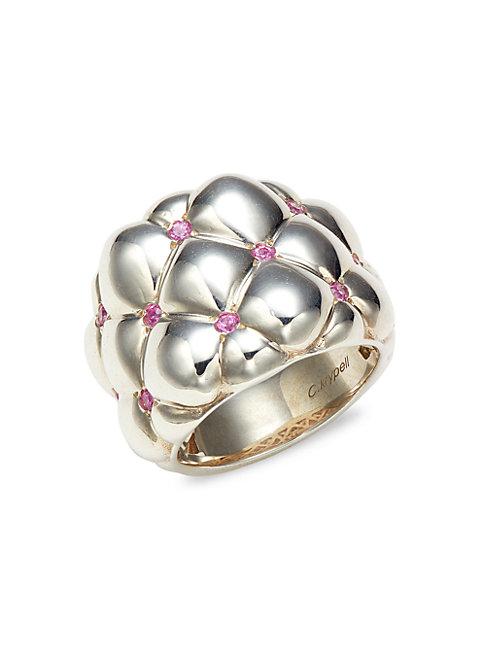 Charles Krypell Sterling Silver & Pink Sapphire Ring