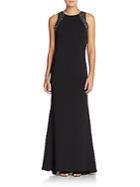 Carmen Marc Valvo Infusion Sequined Crepe Gown