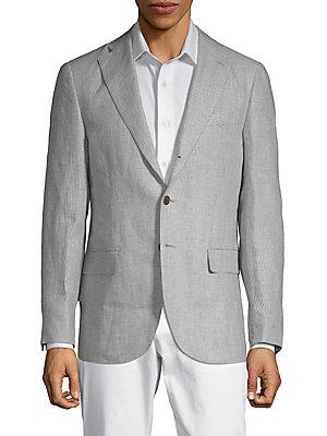 Caruso Houndstooth Linen Jacket