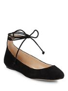 Karl Lagerfeld Larose Suede Lace-up Flats