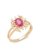 Hueb 18k Yellow Gold Ruby & Diamond Ring