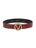 Valentino By Mario Valentino Giusy Logo Python-print Leather Belt