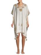 Rise & Bloom Embroidered Tassel Cover-up