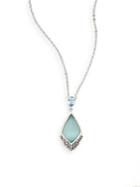Judith Jack Mixed Stone & Sterling Silver Jade Geometric Pendant Necklace