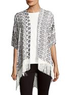 Lulla Collection By Bindya Fringed Open-front Cape