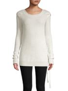 Raffi Cashmere Side Lace-up Cashmere Sweater