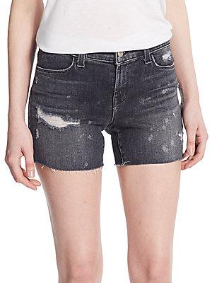 J Brand Mia Mid-rise Distressed Denim Shorts