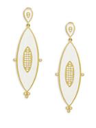 Freida Rothman Crystal & Enamel Marquise Drop Earrings