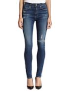 Ag Jeans Farrah Distressed High-rise Skinny Jeans