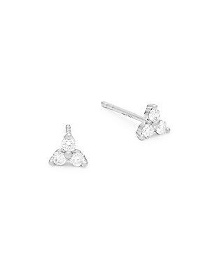 Casa Reale Diamond And 14k White Gold Flower Stud Earrings