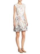 Monique Lhuillier Embroidered Fit-&-flare Dress