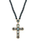 Heidi Daus Crystal Long Cross Pendant Necklace
