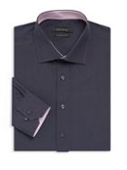 Levinas Contemporary-fit Contrast-trim Dress Shirt