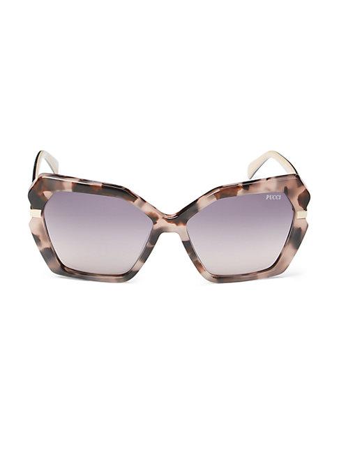 Emilio Pucci 58mm Faux Tortoiseshell Square Sunglasses