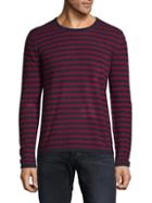 Cashmere Saks Fifth Avenue Striped Crewneck Cashmere Sweater