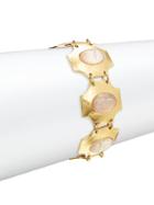 Stephanie Kantis 24k Goldplated & Rose Quartz Link Bracelet