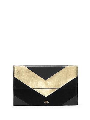 Vince Camuto Fitzi Texture Block Leather Clutch