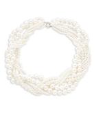 Masako 5-13mm White Pearl Multi-strand Necklace