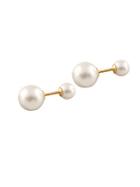 Masako Pearls 6-6.5mm & 9-9.5mm White Pearl & 14k Yellow Gold Barbel Earrings